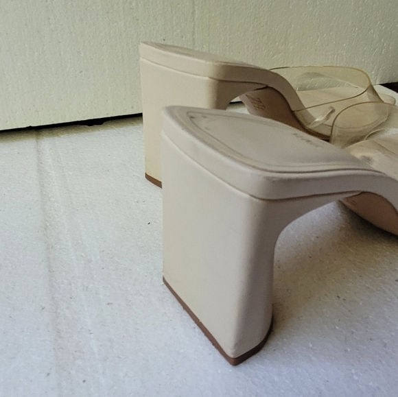Zara Womens Square Toe Block Heels Size 39/8.5 Cream Wedding Bridesmaid Bridal - Picture 3 of 7